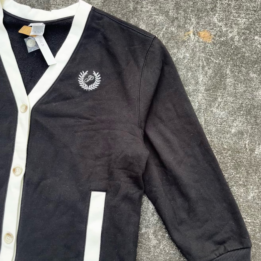 NEW Victoria's Secret PINK Premium Fleece Boyfriend Cardigan Black NWT Size XL - Picture 4 of 8